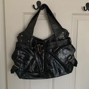 Black patent leather Kooba bag